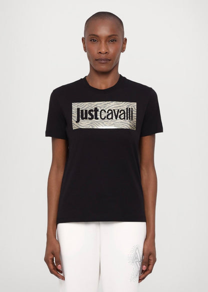 T-Shirt Just Cavalli "Logo Foil Zebra" donna