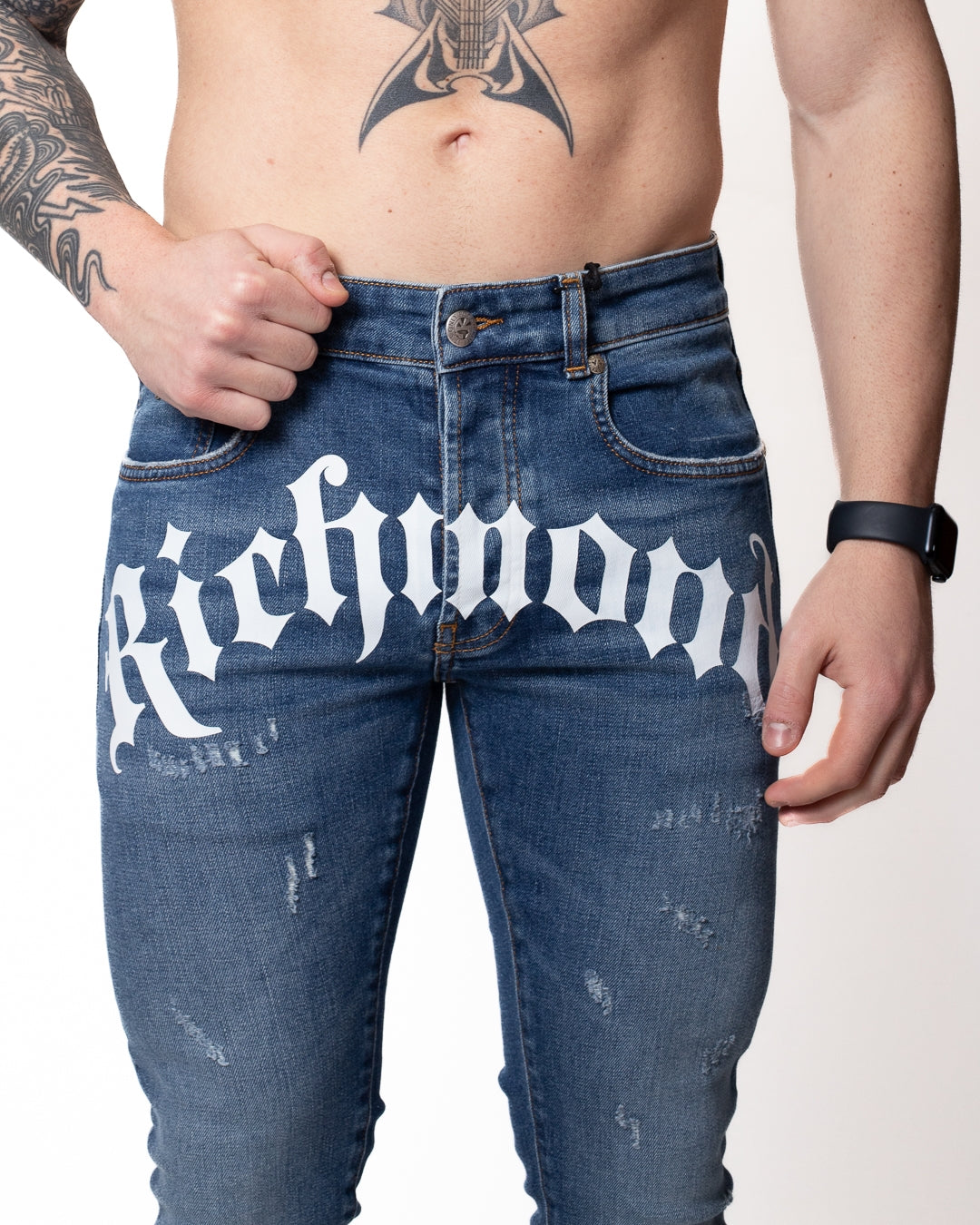 Jeans John Richmond skinny con logo frontale uomo