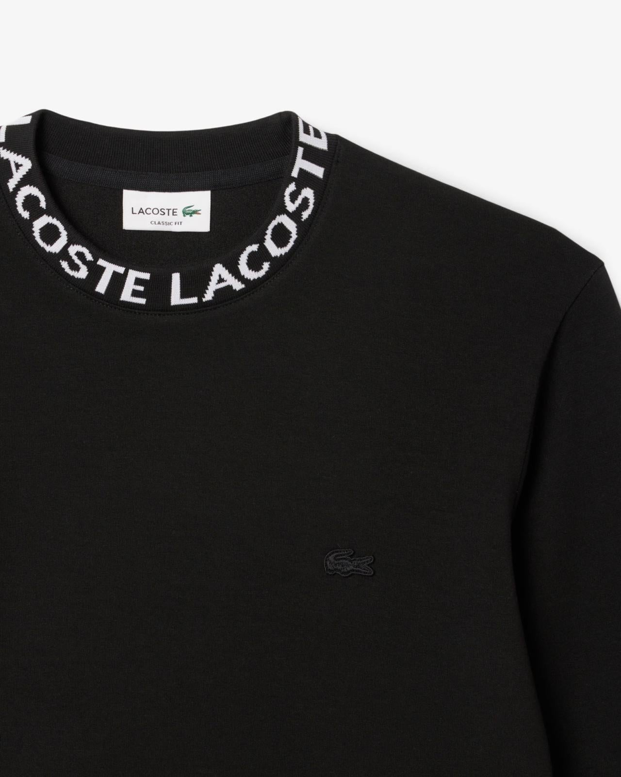 Felpa Lacoste con girocollo con logo jacquard uomo