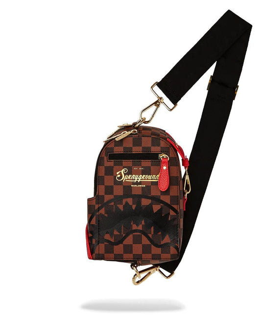 Tracolla Sprayground marrone takeover the throne backpack sling