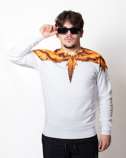 Felpa Marcelo Burlon "Colordust Wings orange" girocollo uomo