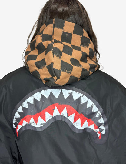 Piumino con cappuccio in felpa e stampa shark SPRAYGROUND