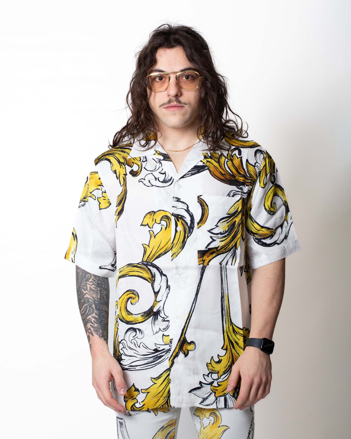 Camicia Versace Jeans Couture "Barocco Outline" all-over uomo