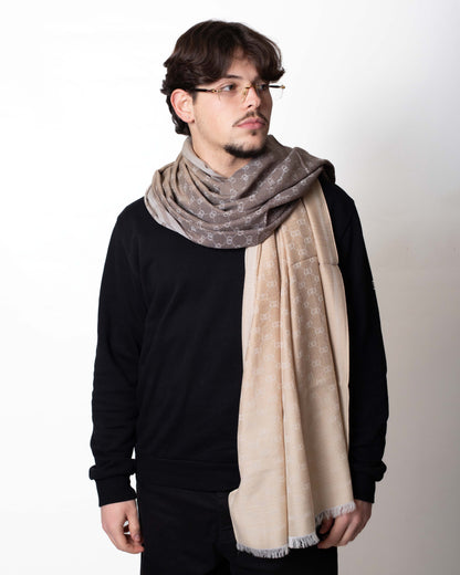 Pashmina Liu Jo con logo jacquard uomo