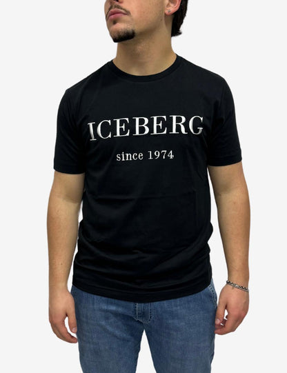 T-Shirt Iceberg maxi logo ricamato uomo