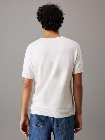 T-Shirt Calvin Klein in maglia con ricamo tono su tono uomo