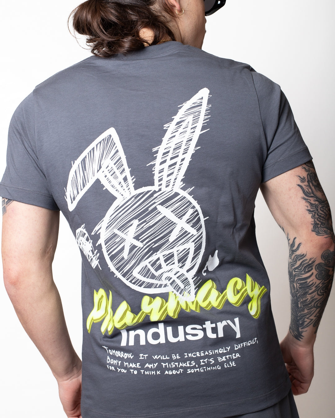 T-Shirt Pharmacy Industry stampa Bunny logata uomo