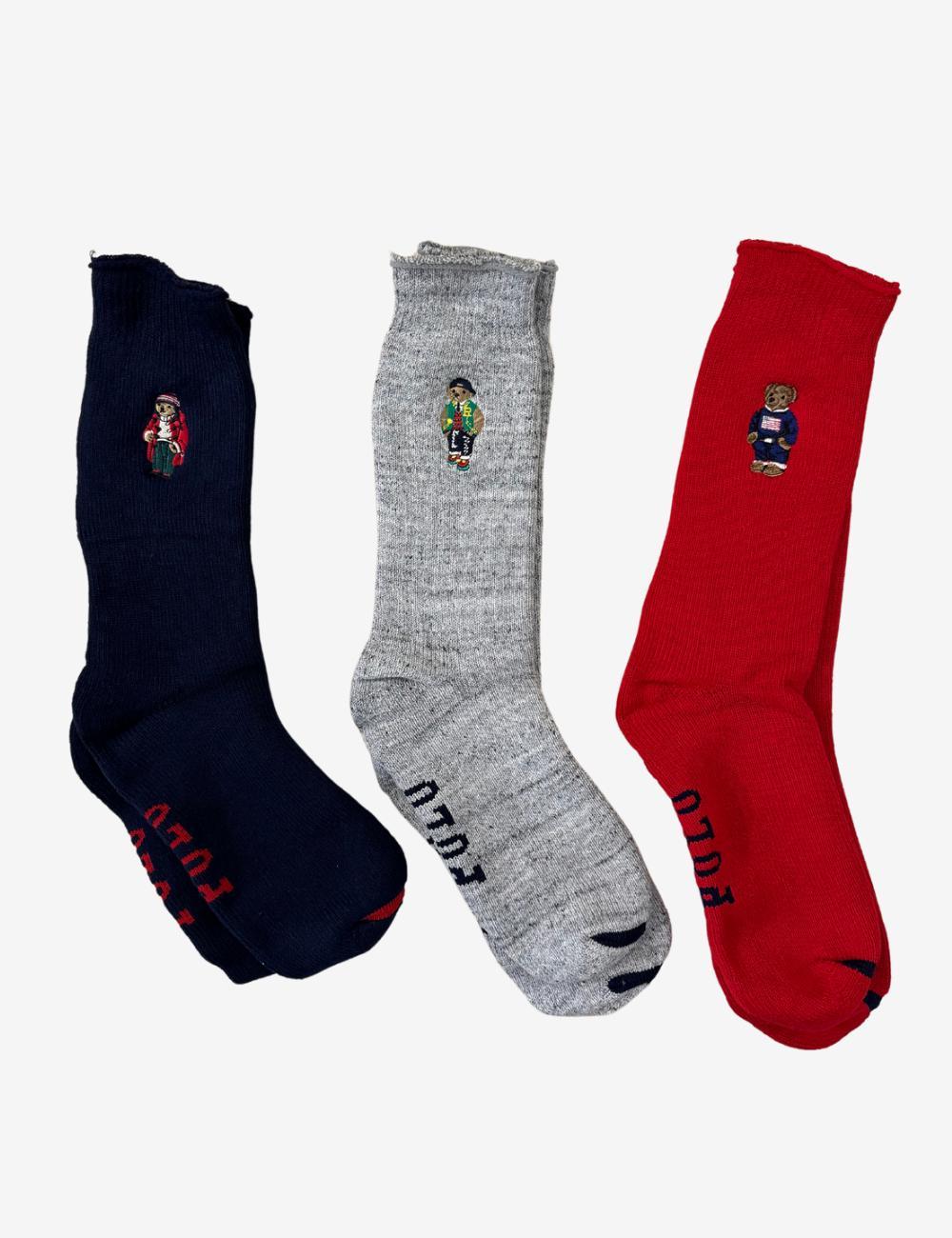 Calze Polo Ralph Lauren tri-pack imbottite "Polo Bear"