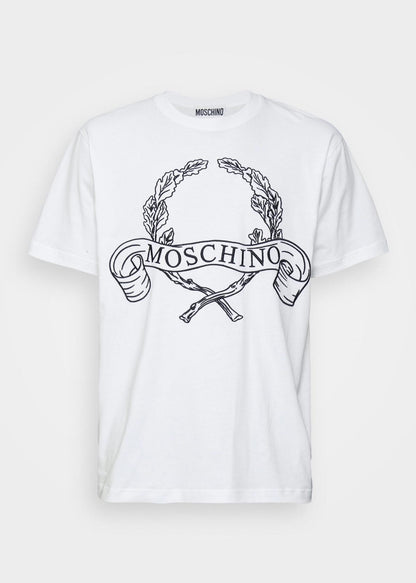 T-Shirt Moschino con maxi ricamo "Laurel Crown"