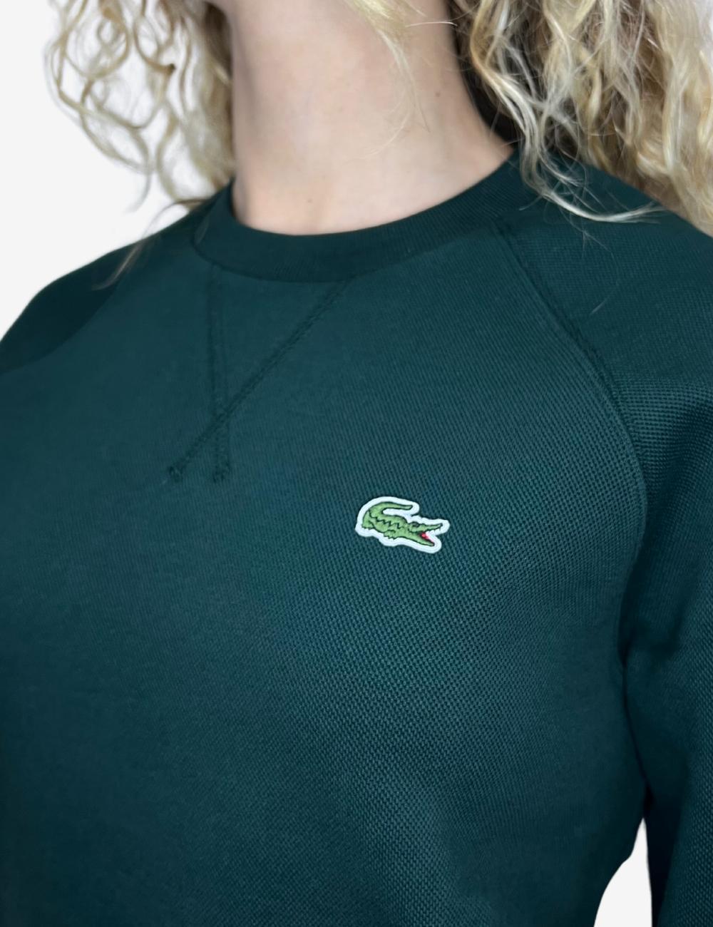 Felpa Lacoste girocollo con maniche raglan e logo donna