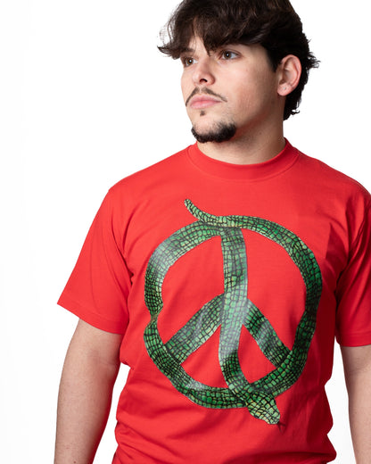 T-Shirt Moschino girocollo con maxi stampa "Sign of Peace" uomo