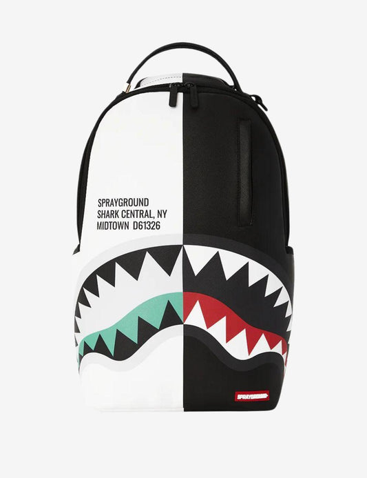 Zaino Sprayground nero shark central inverted split dlxsv backpack