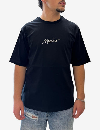 T-Shirt Moschino con ricamo Signature uomo