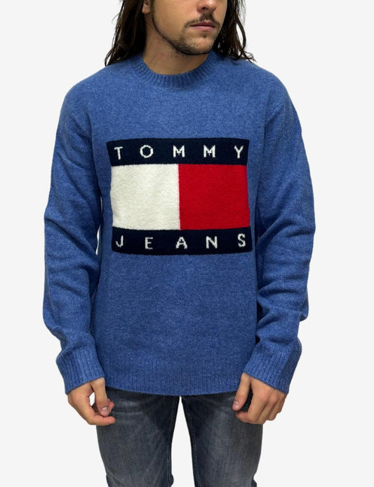 Maglia Tommy Jeans girocollo con bandiera logata uomo