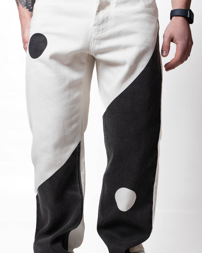 Pantalone Moschino straight "Yin e Yang" uomo