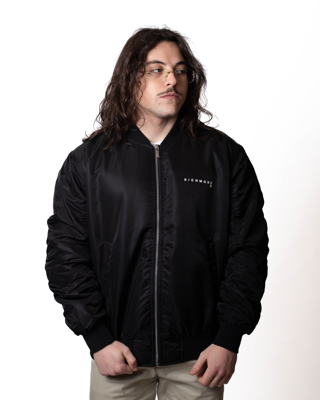 Giubbotto Richmond X bomber con logo in rilievo uomo