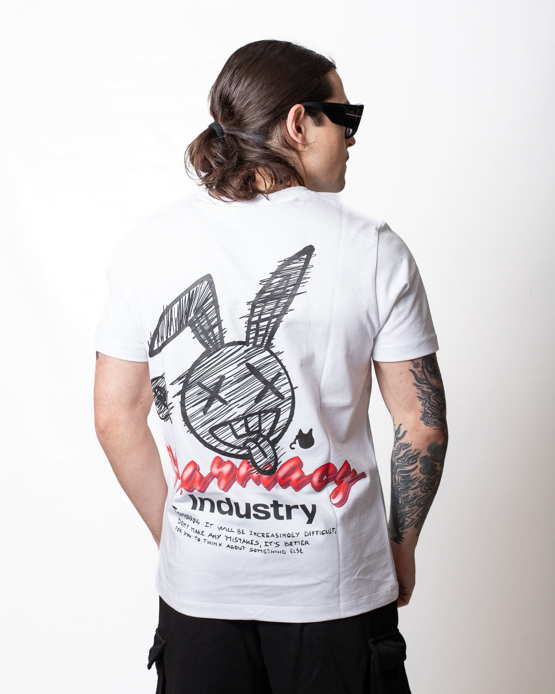 T-Shirt Pharmacy Industry stampa Bunny logata uomo