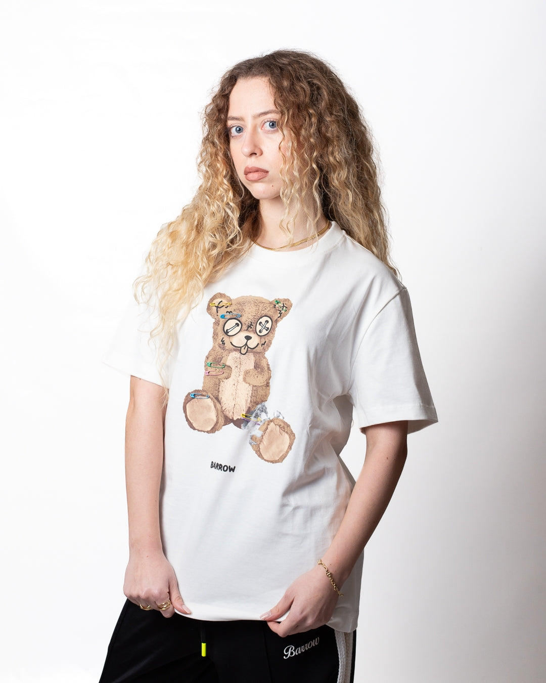 T-Shirt Barrow con stampa "Teddy" e spille