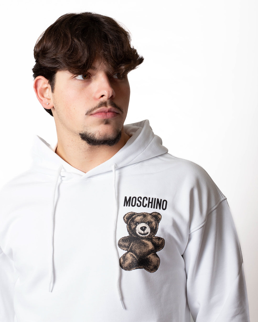 Felpa Moschino con cappuccio e stampa "Teddy Bear" uomo