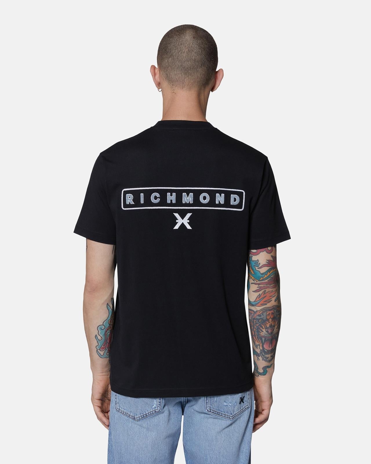 T-Shirt Richmond X con ricamo e logo in rilievo uomo