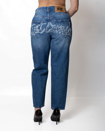 Jeans Just Cavalli straight con ricamo logato donna