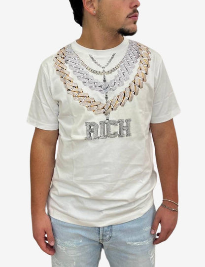 T-Shirt John Richmon con stampa collana