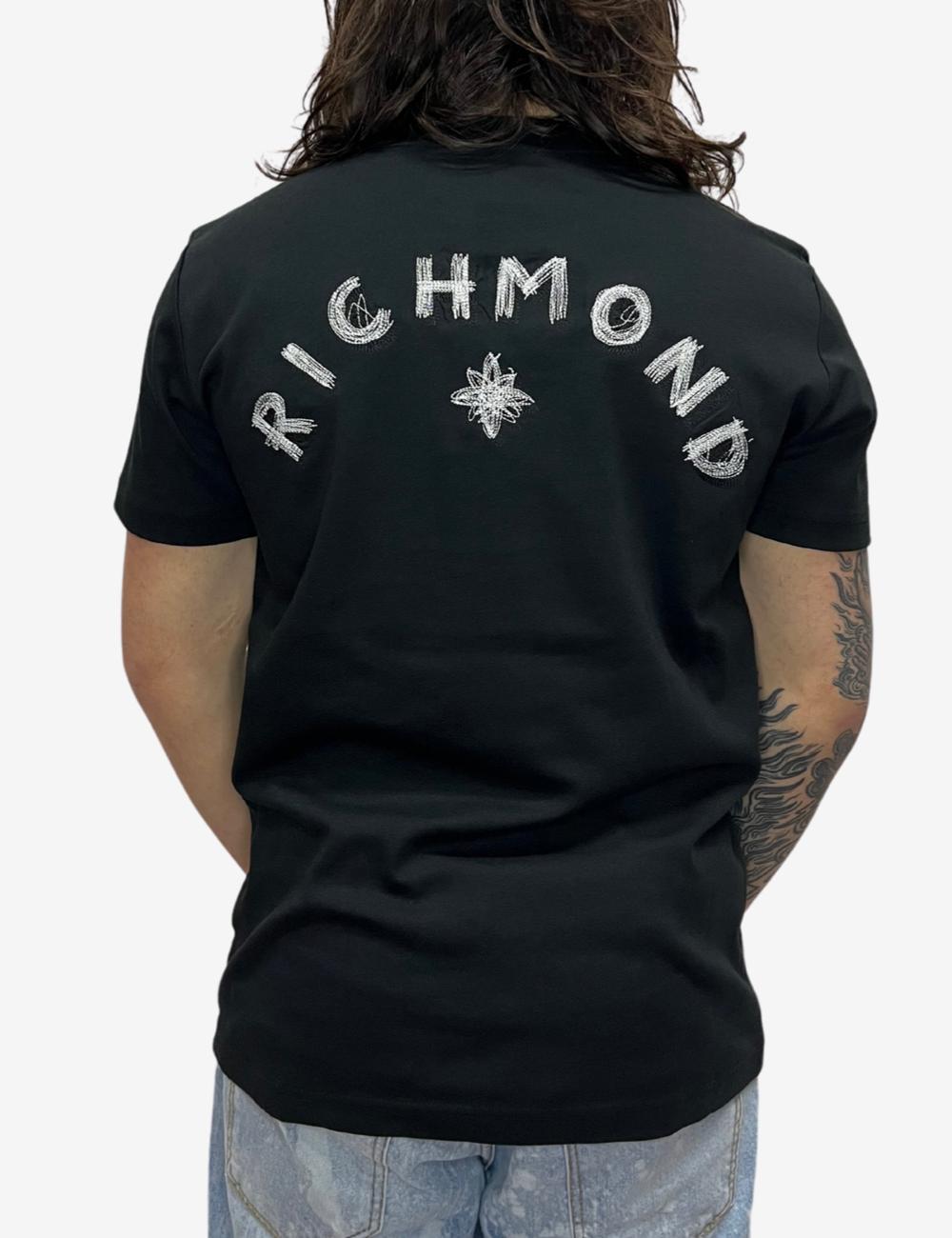 T-Shirt John Richmond girocollo ricamata uomo