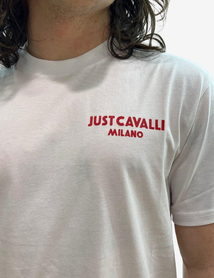 T-Shirt Just Cavalli con logo effetto camoscio uomo