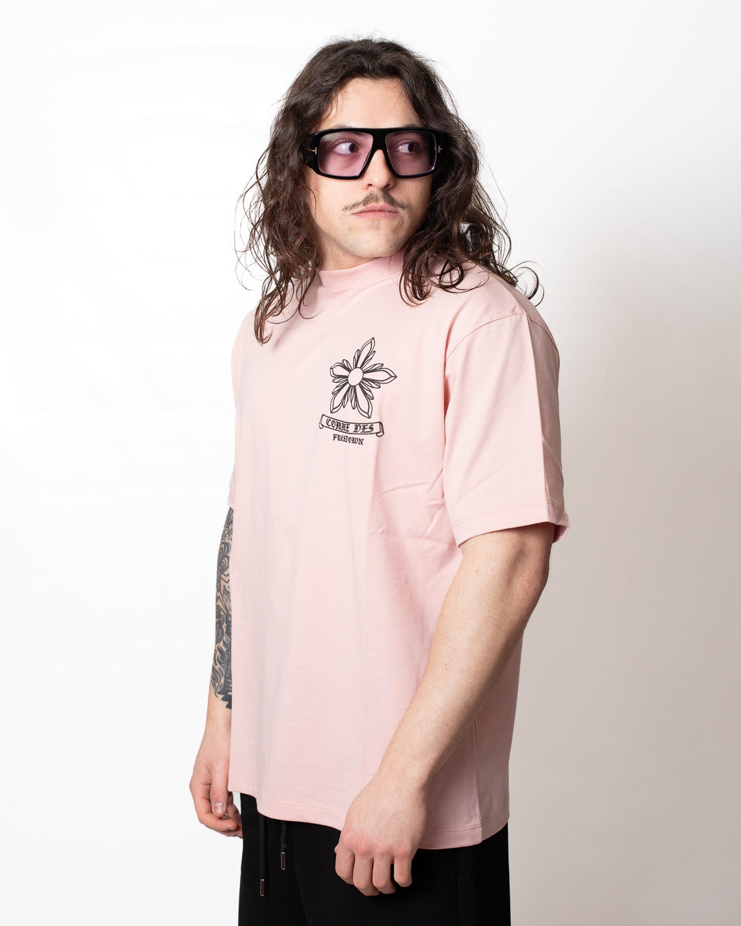 T-Shirt Comme des Fuckdown con stampa "Flower" uomo