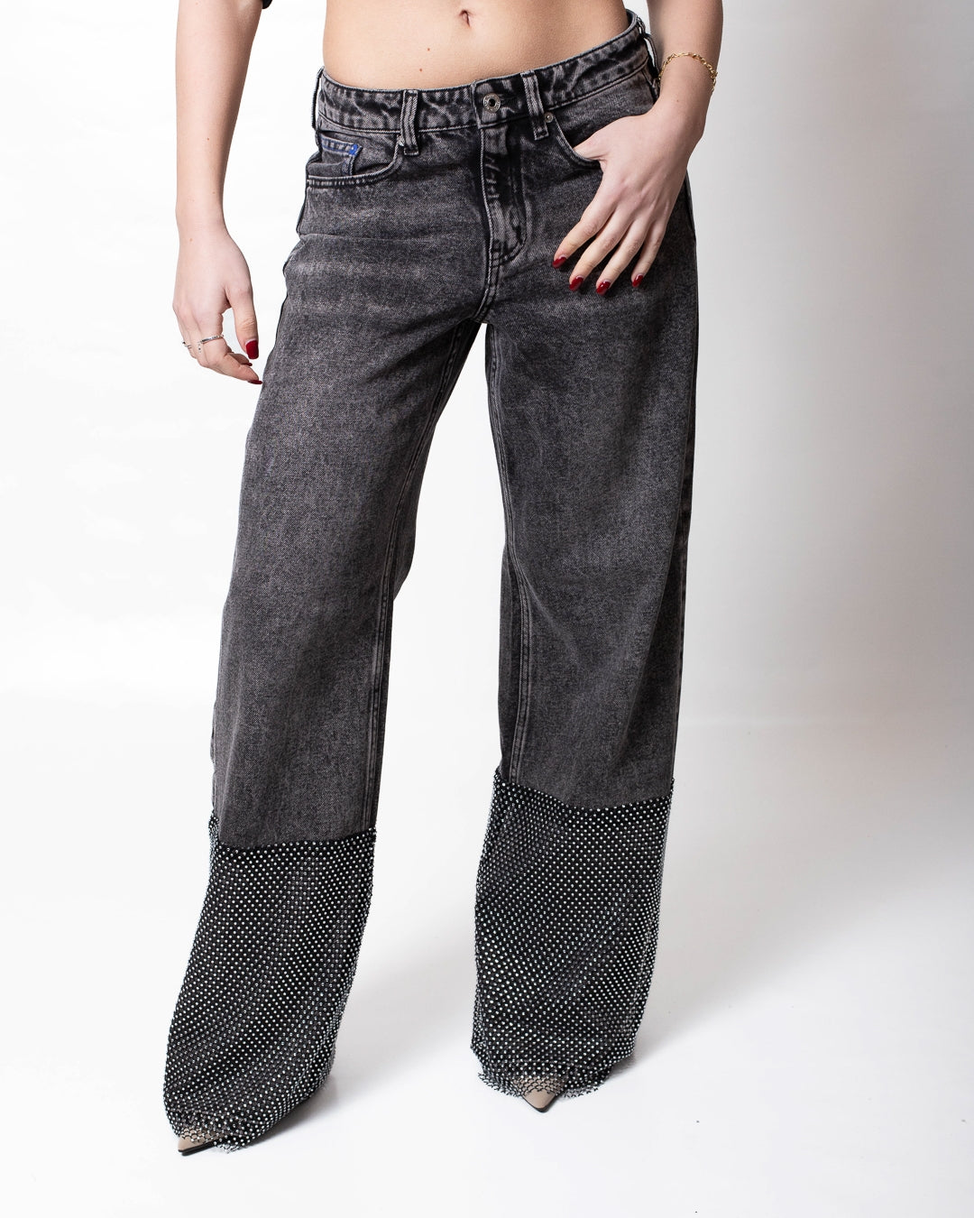 Jeans Karl Lagerfeld Jeans relaxed con strass donna