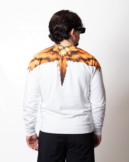 Felpa Marcelo Burlon "Colordust Wings orange" girocollo uomo