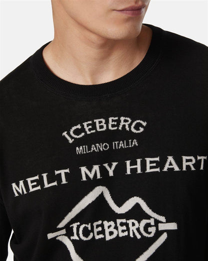 Maglia Iceberg girocollo con intarsio logato uomo