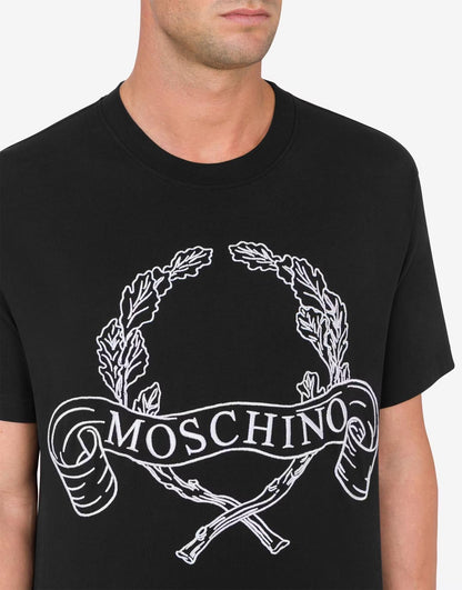 T-Shirt Moschino con maxi ricamo "Laurel Crown"