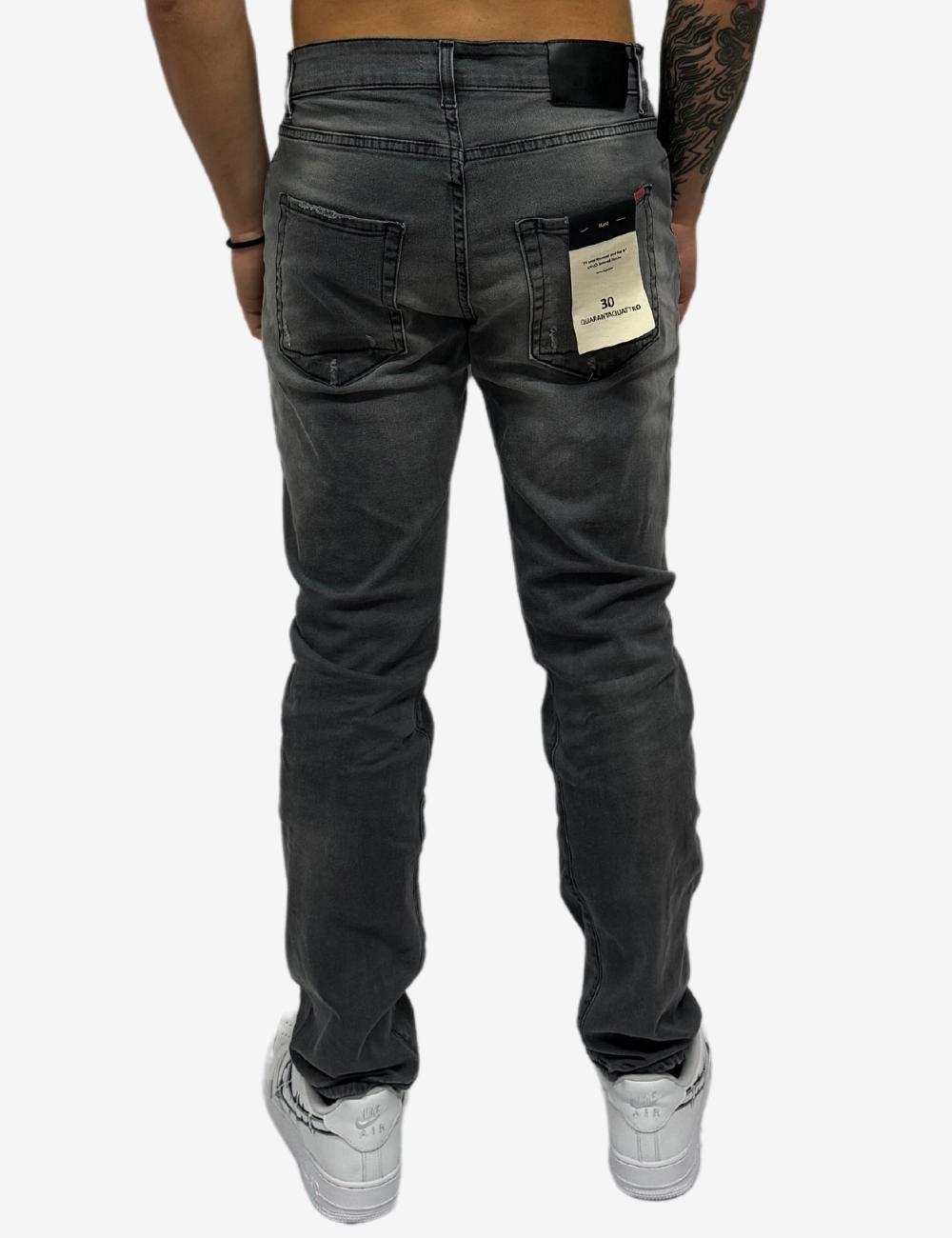 Jeans Liu Jo tapered con tagli in denim grigio uomo