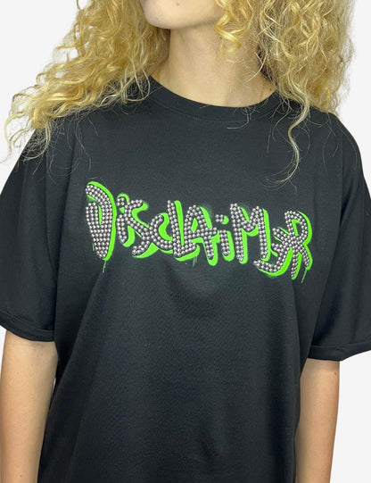 T-Shirt Disclaimer con borchie donna