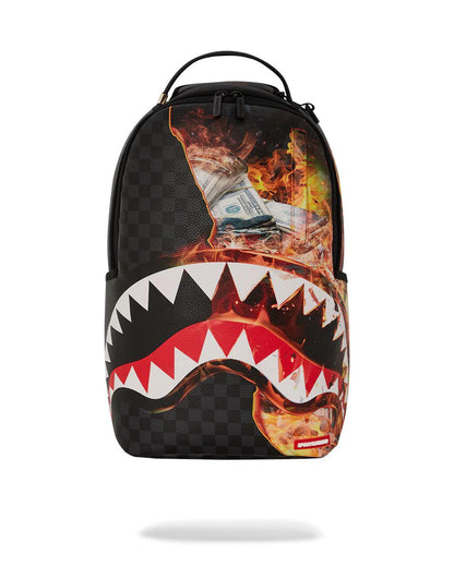 Zaino Sprayground nero shark fire check dlxsv backpack