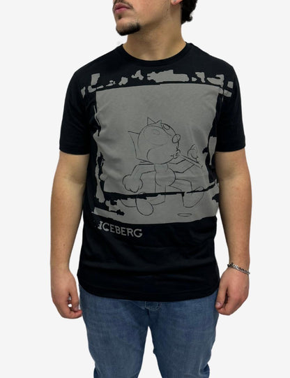 T-Shirt Iceberg con grafica cartoon "Felix" uomo