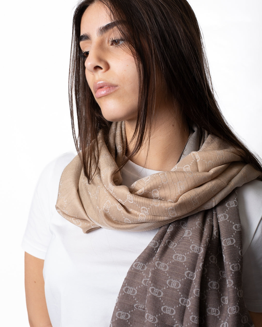 Pashmina Liu Jo con logo jacquard uomo