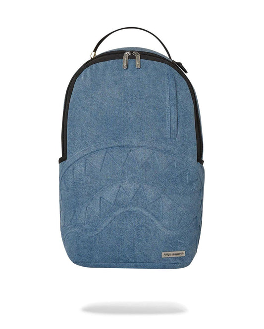 Zaino Sprayground celeste stone wash 3D shark dlxsr backpack