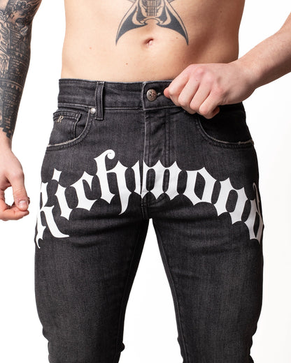 Jeans John Richmond skinny con logo frontale uomo