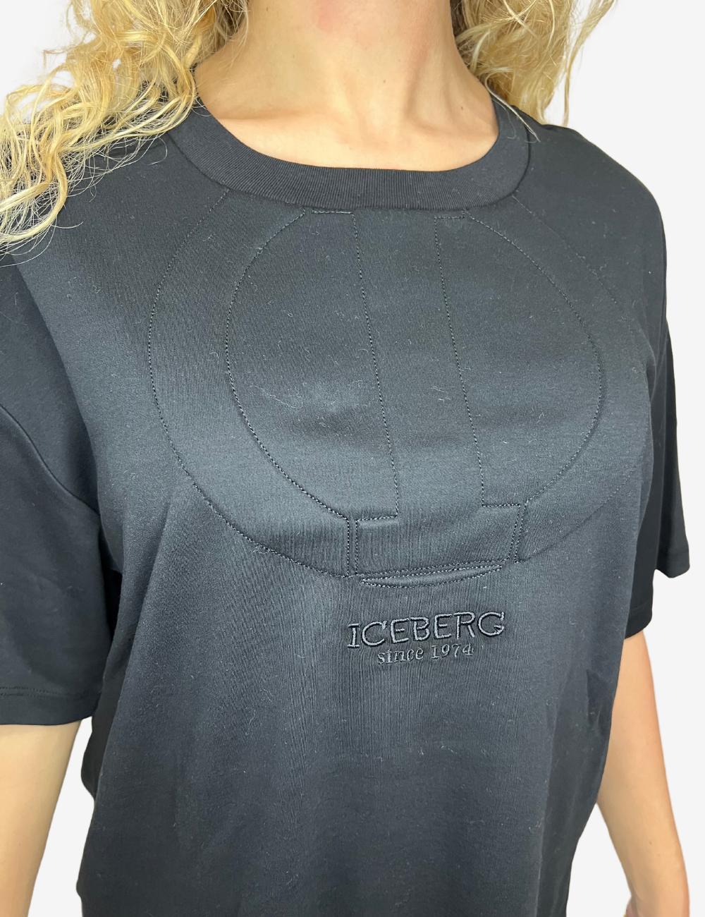 T-Shirt Iceberg con logo in rilievo donna