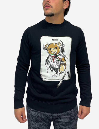 Maglia Moschino girocollo con maxi stampa Teddy Bear uomo