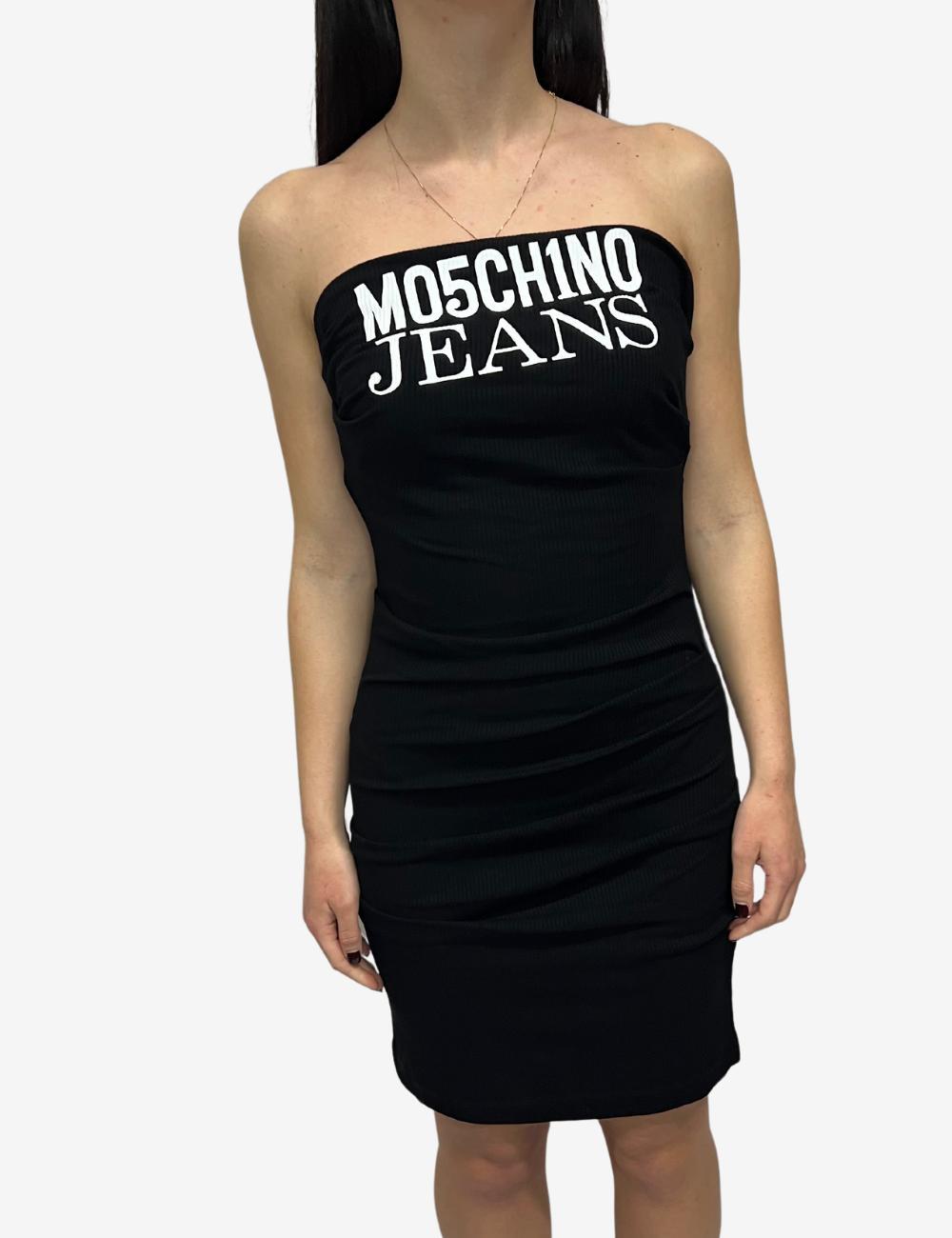 Abito Moschino jeans off-the-shoulder donna
