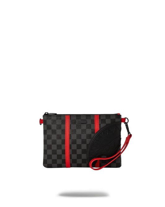 Pochette Sprayground nero monaco shark club crossover clutch con tracolla