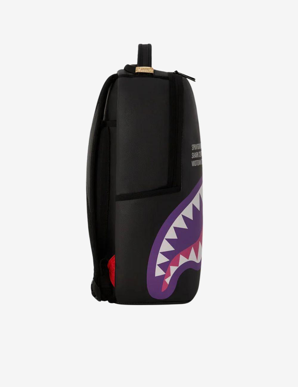 Zaino Sprayground nero shark central purple dlxsv backpack