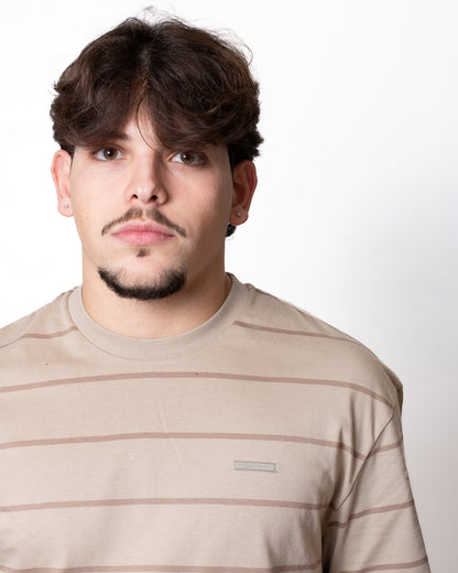 T-Shirt Calvin Klein a strisce con patch uomo