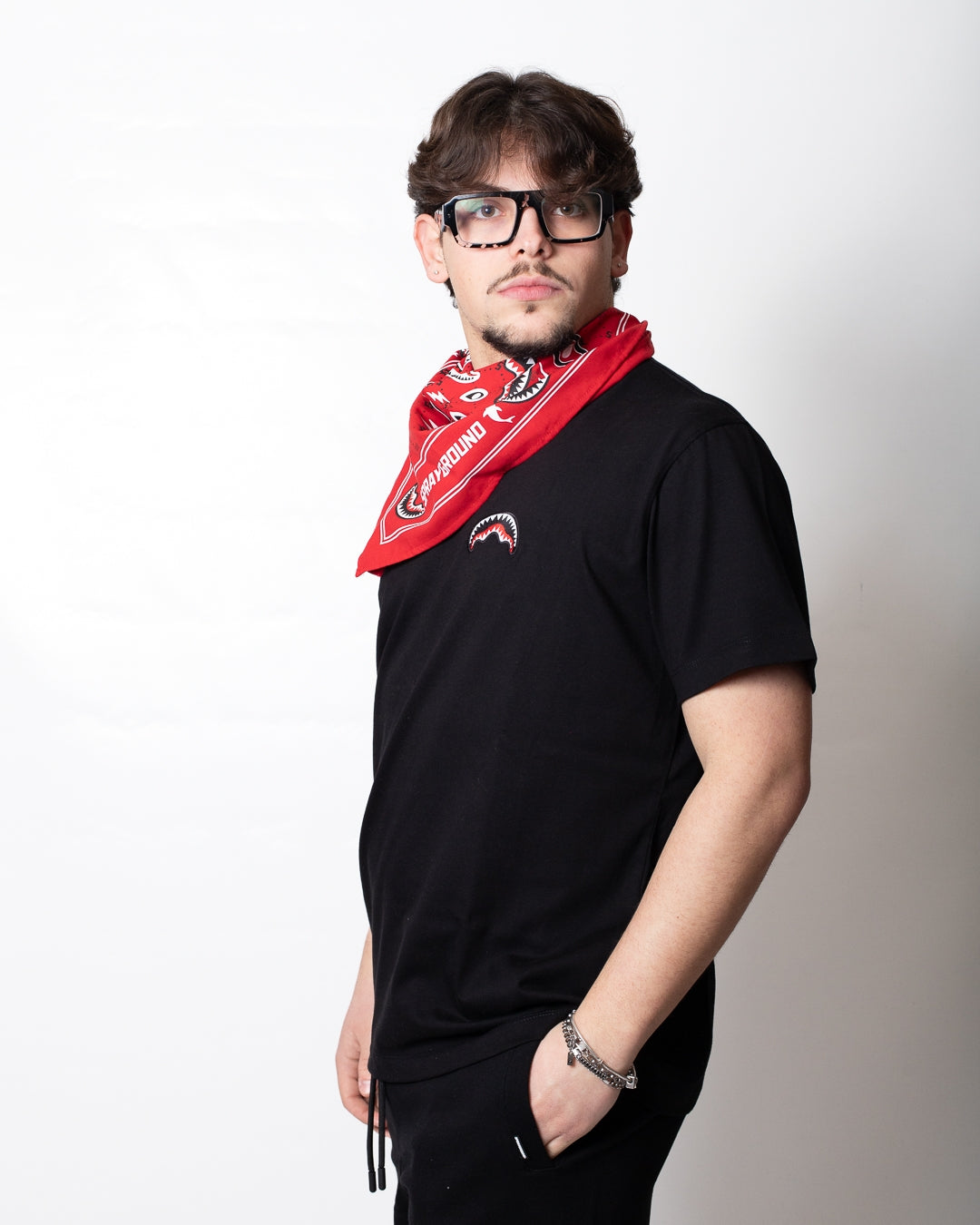 T-Shirt Sprayground "Red Bandana" e ricamo