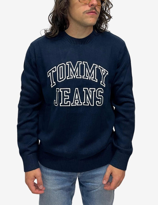 Maglia Tommy Jeans girocollo con logo ricamato uomo