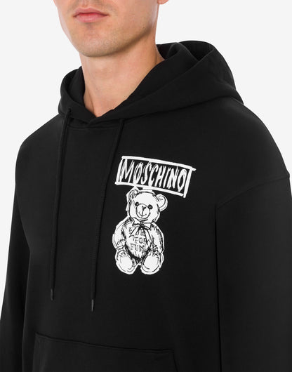 Felpa Moschino con cappuccio e logo Teddy Bear uomo