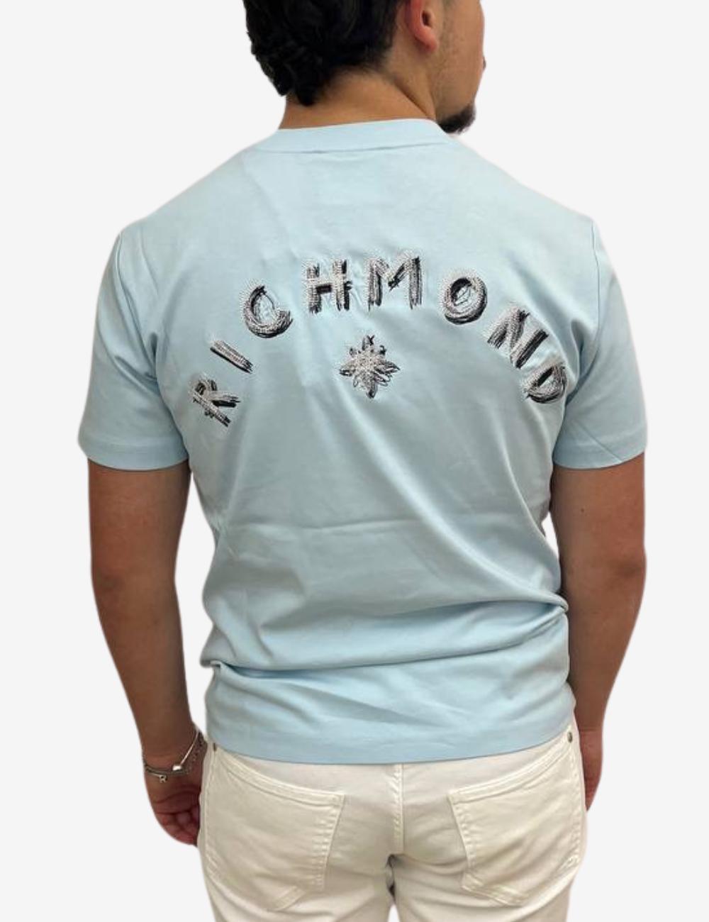 T-Shirt John Richmond girocollo ricamata uomo